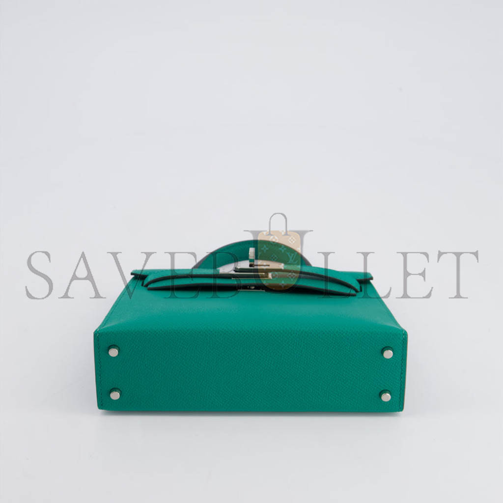 HERMÈS MASTER MINI KELLY II BAG EPSOM MALACHITE (19*12*5.5cm) 